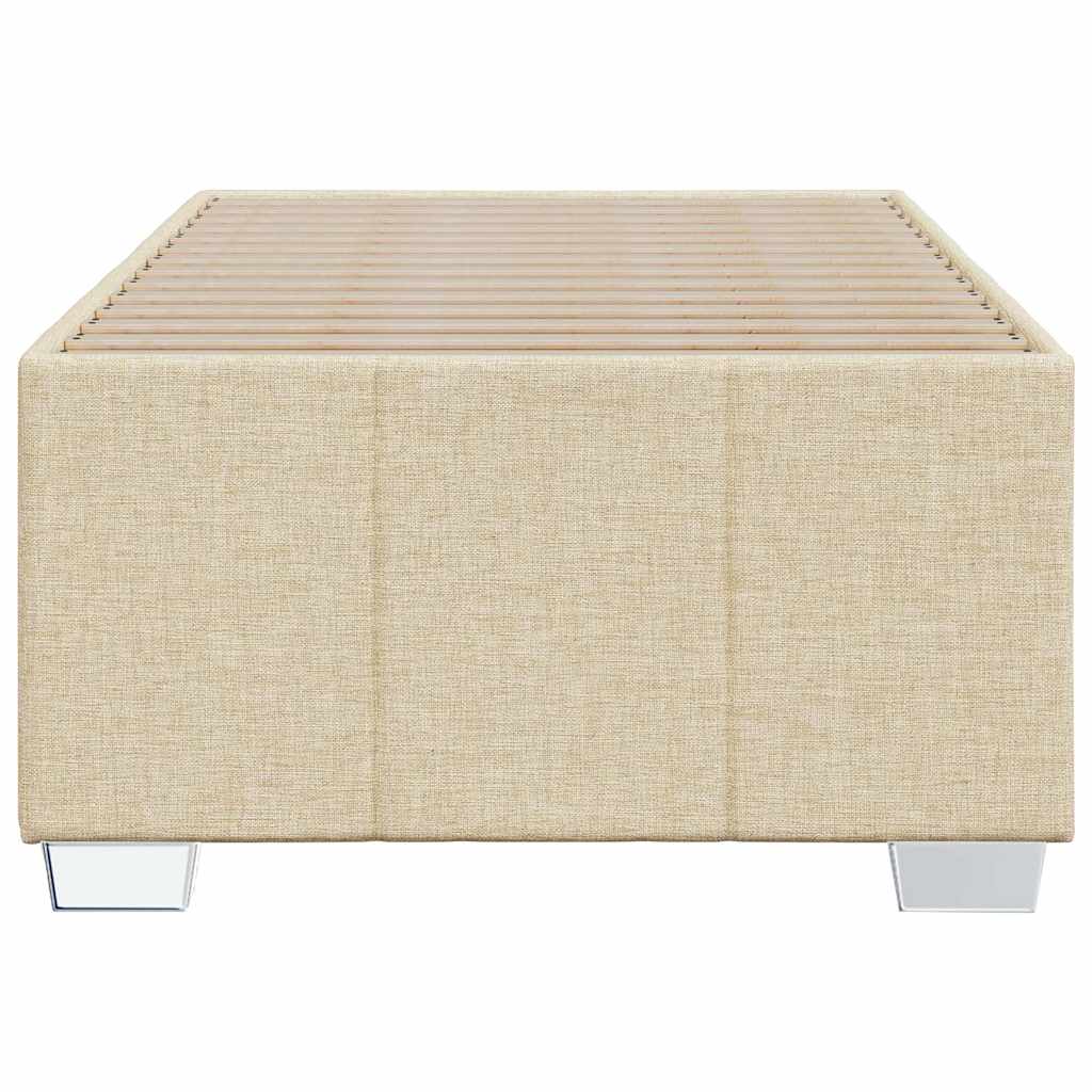 Bedframe zonder matras 100x200 cm stof crèmekleurig is nu te koop bij PeponiXL, paradijselijk wonen!