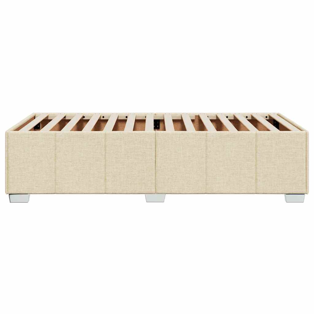 Bedframe zonder matras 100x200 cm stof crèmekleurig is nu te koop bij PeponiXL, paradijselijk wonen!