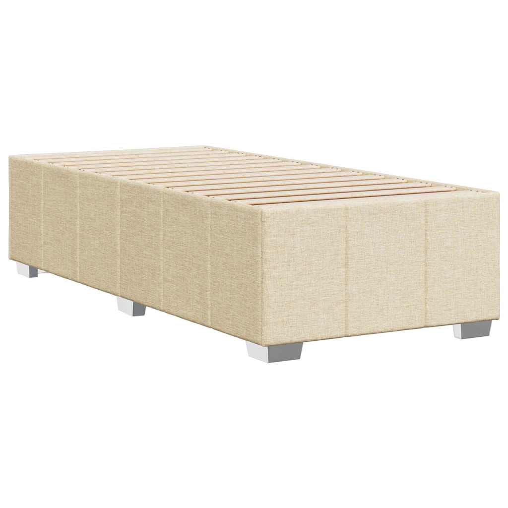 Bedframe zonder matras 100x200 cm stof crèmekleurig is nu te koop bij PeponiXL, paradijselijk wonen!