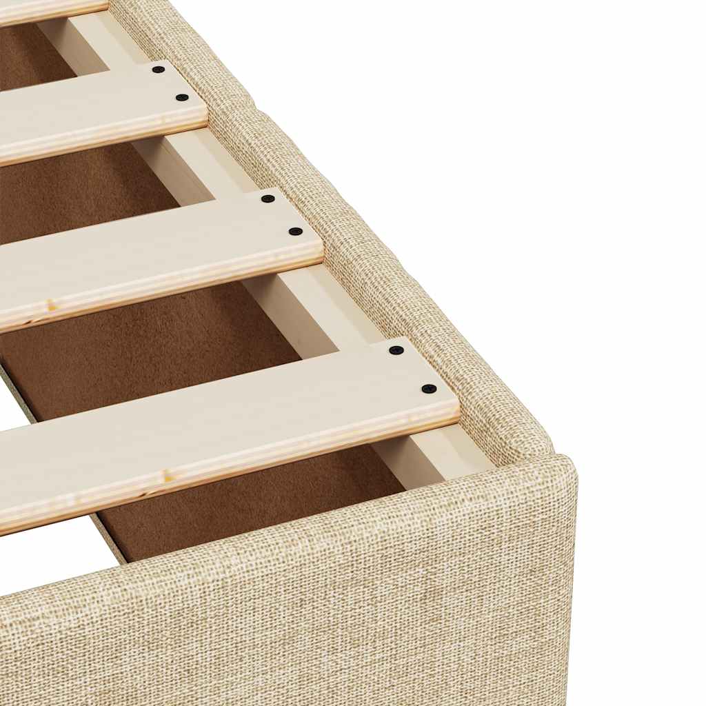 Bedframe zonder matras 100x200 cm stof crèmekleurig is nu te koop bij PeponiXL, paradijselijk wonen!