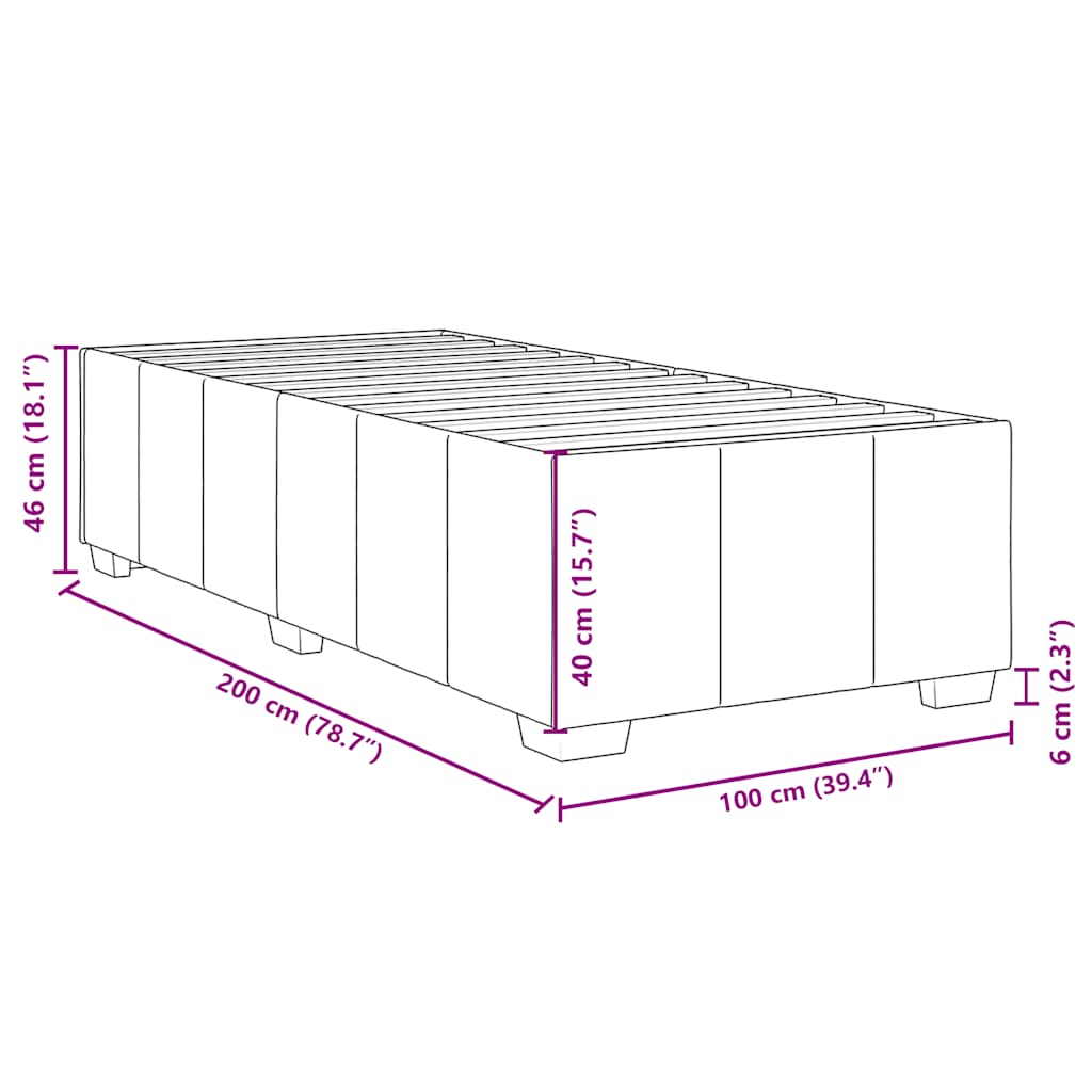 Bedframe zonder matras 100x200 cm stof crèmekleurig is nu te koop bij PeponiXL, paradijselijk wonen!