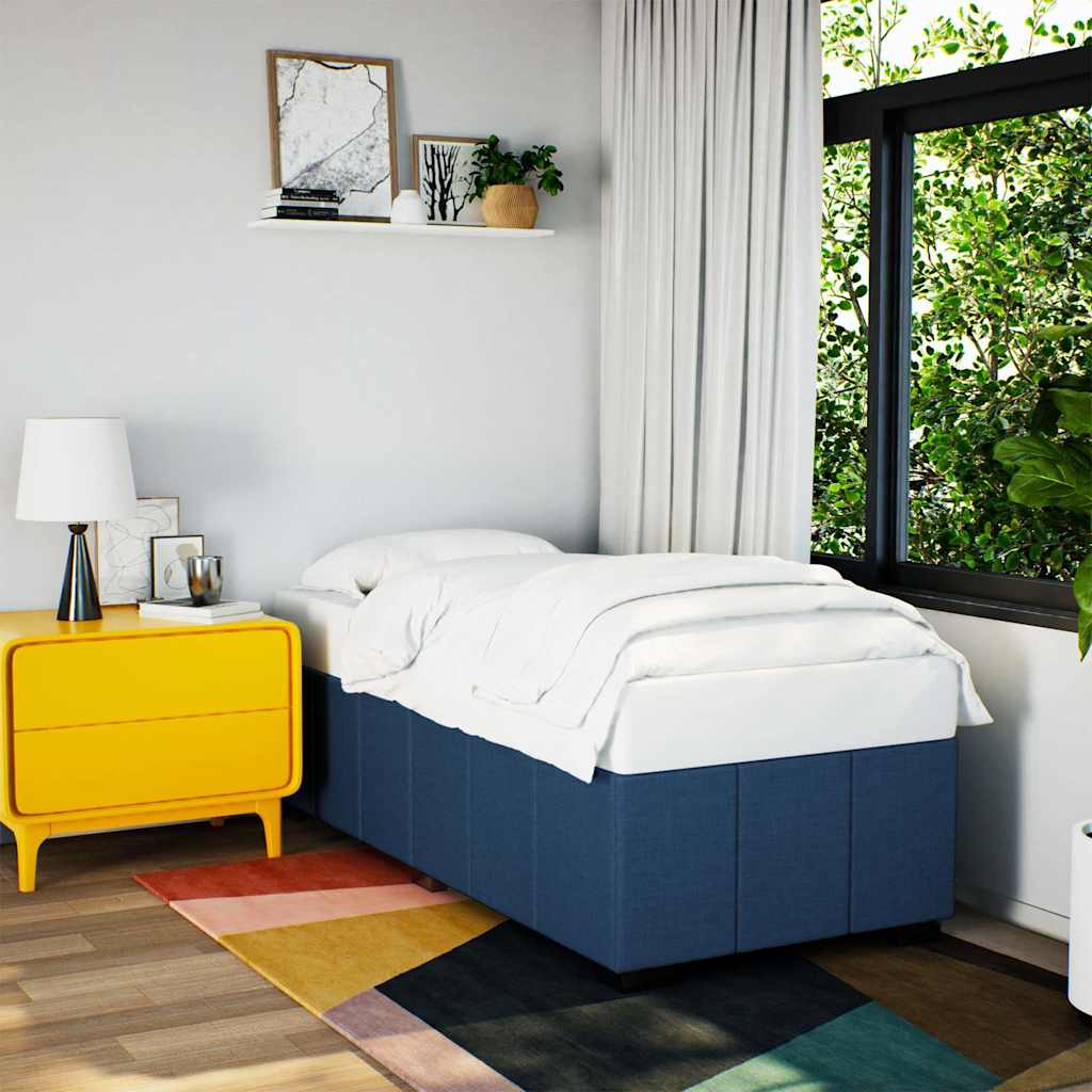 Bedframe zonder matras 100x200 cm stof blauw is nu te koop bij PeponiXL, paradijselijk wonen!