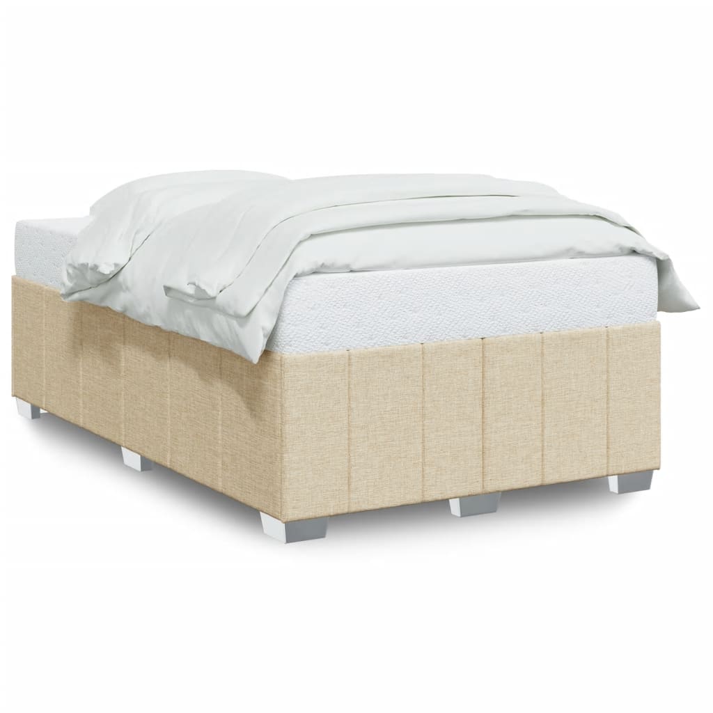 Bedframe zonder matras 120x200 cm stof crèmekleurig is nu te koop bij PeponiXL, paradijselijk wonen!