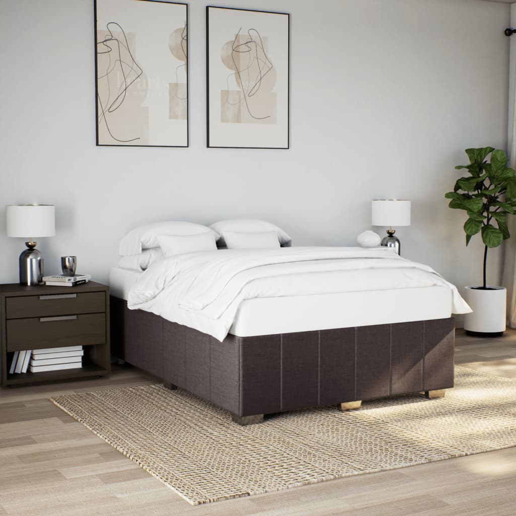 Bedframe zonder matras stof donkerbruin 140x190 cm is nu te koop bij PeponiXL, paradijselijk wonen!
