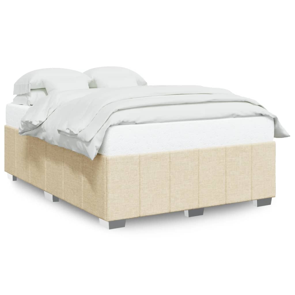Bedframe zonder matras stof crèmekleurig 140x190 cm is nu te koop bij PeponiXL, paradijselijk wonen!