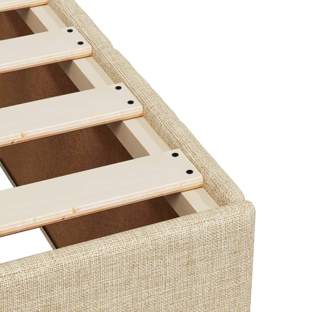 Bedframe zonder matras stof crèmekleurig 140x190 cm is nu te koop bij PeponiXL, paradijselijk wonen!