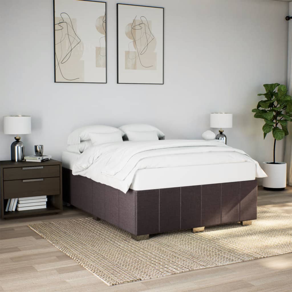 Bedframe zonder matras stof donkerbruin 140x200 cm is nu te koop bij PeponiXL, paradijselijk wonen!