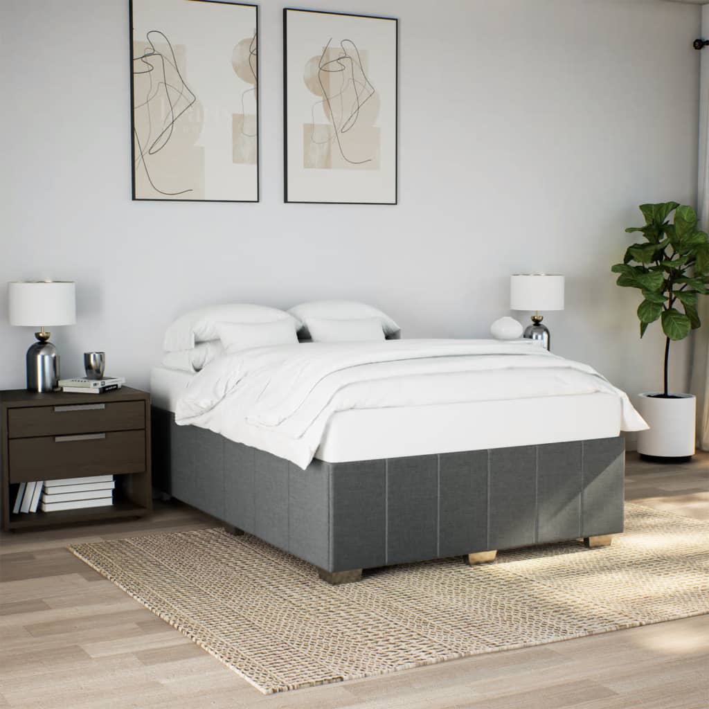 Bedframe zonder matras stof donkergrijs 160x200 cm is nu te koop bij PeponiXL, paradijselijk wonen!