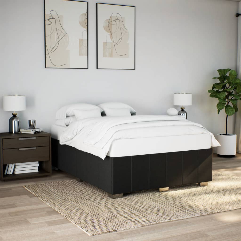 Bedframe zonder matras stof zwart 160x200 cm is nu te koop bij PeponiXL, paradijselijk wonen!