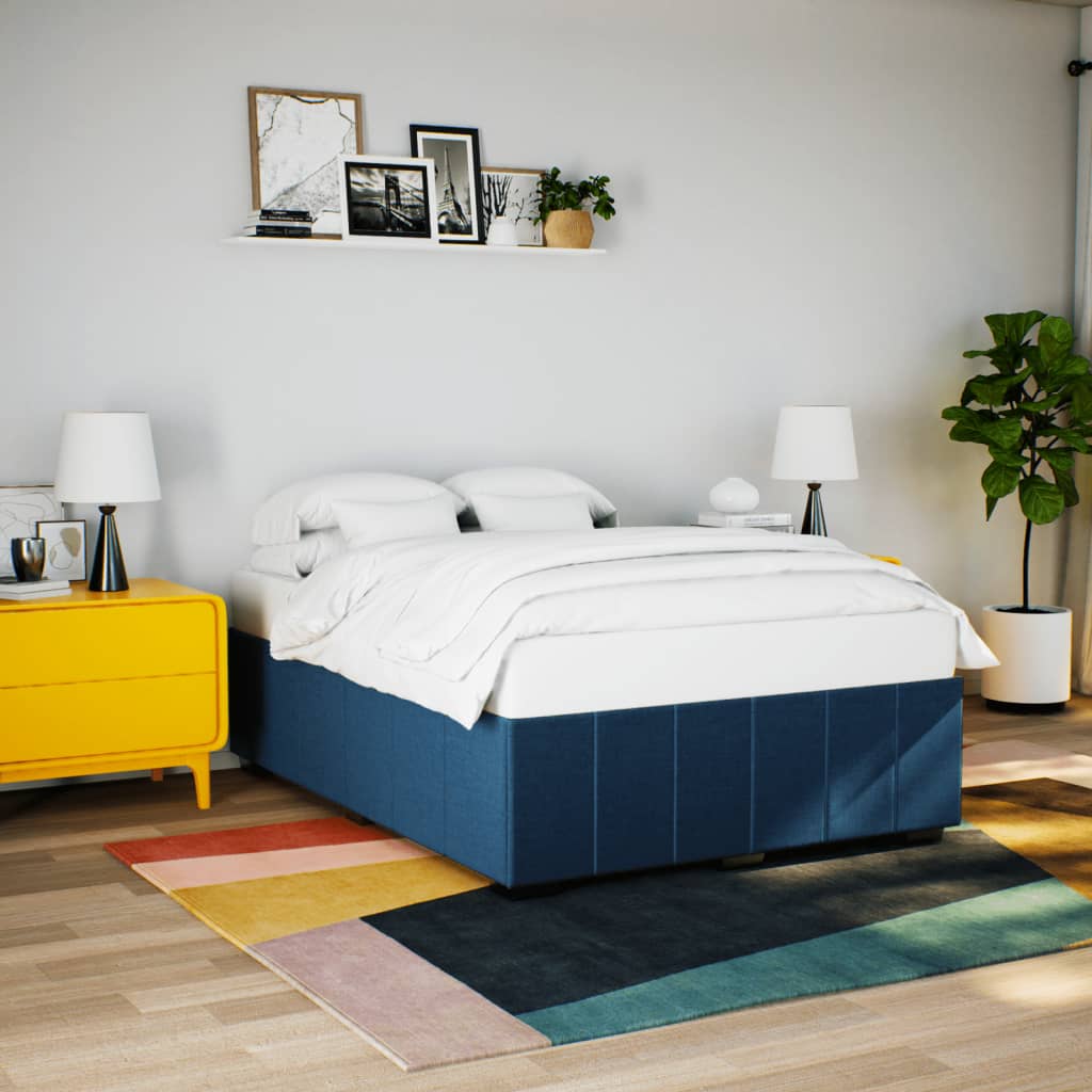 Bedframe zonder matras stof blauw 160x200 cm is nu te koop bij PeponiXL, paradijselijk wonen!