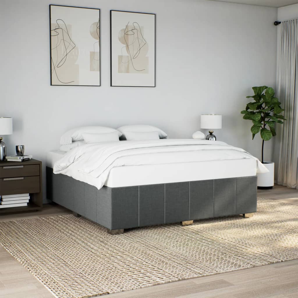 Bedframe zonder matras stof donkergrijs 180x200 cm is nu te koop bij PeponiXL, paradijselijk wonen!