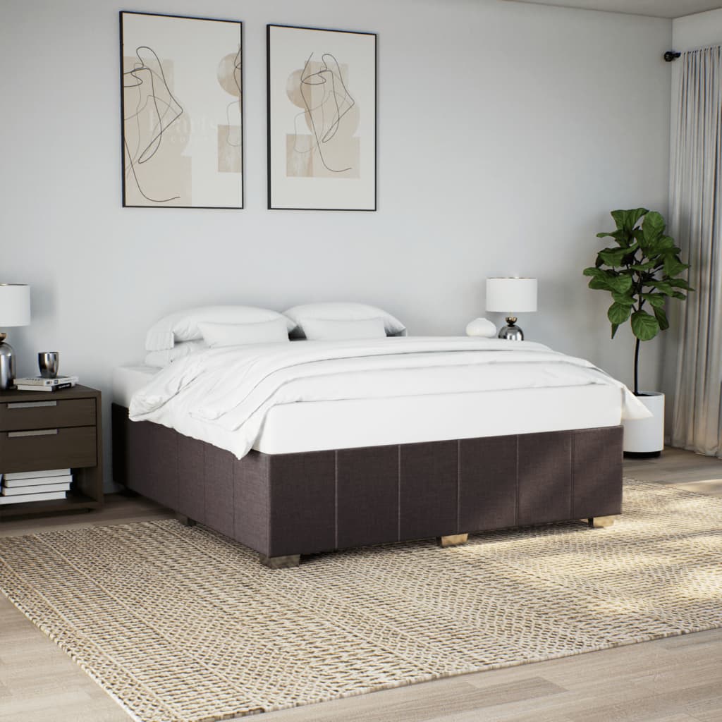 Bedframe zonder matras stof donkerbruin 180x200 cm is nu te koop bij PeponiXL, paradijselijk wonen!