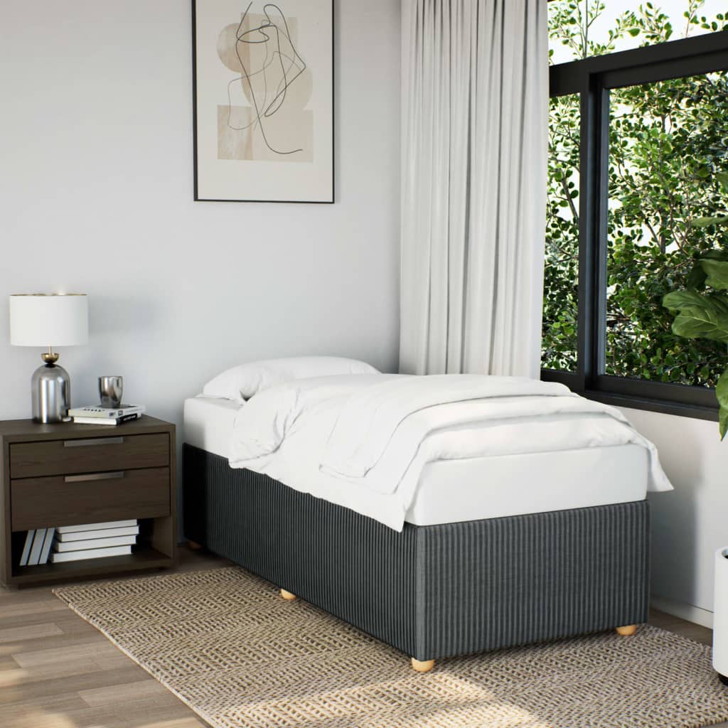 Bedframe zonder matras 80x200 cm stof donkergrijs is nu te koop bij PeponiXL, paradijselijk wonen!