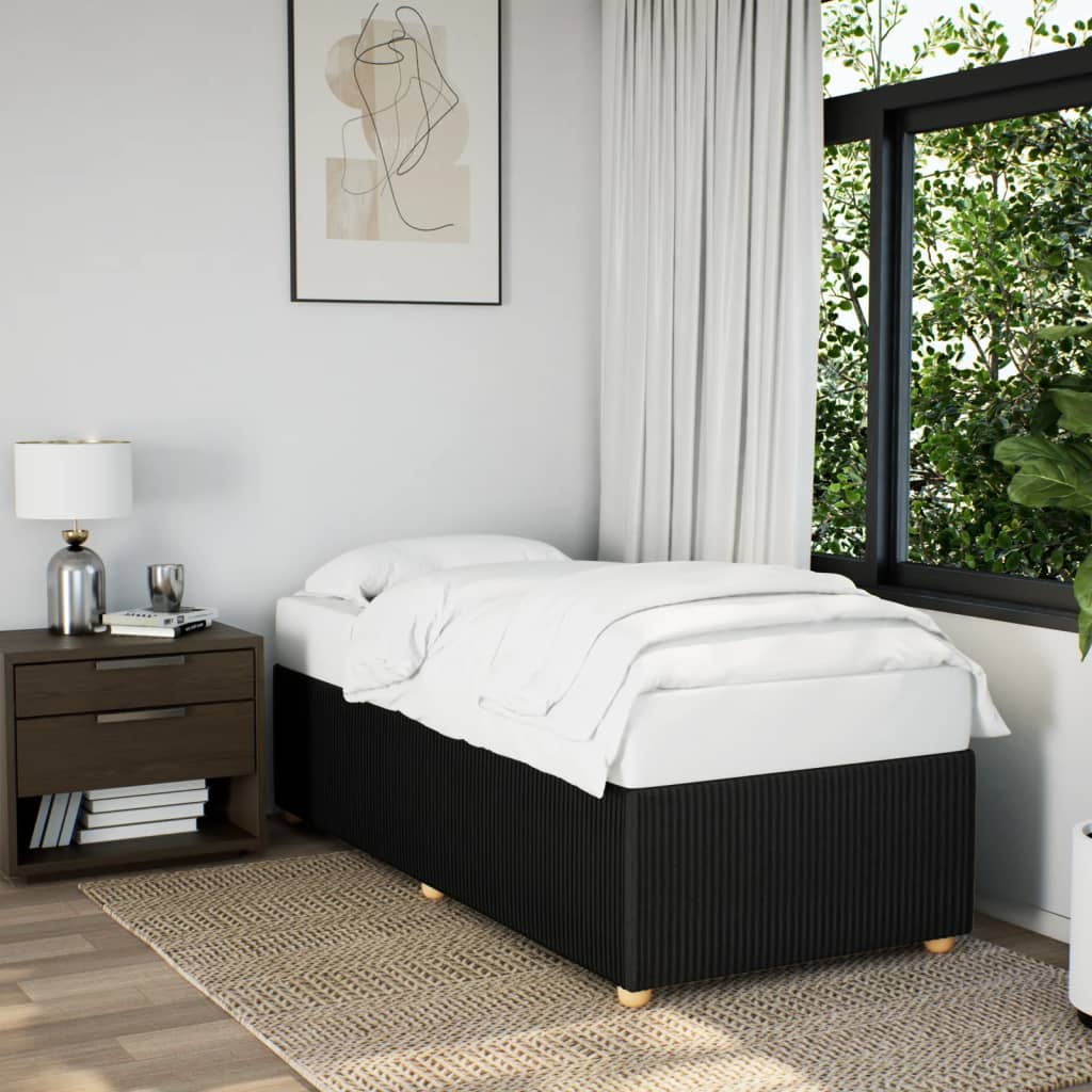 Bedframe zonder matras 80x200 cm stof zwart is nu te koop bij PeponiXL, paradijselijk wonen!