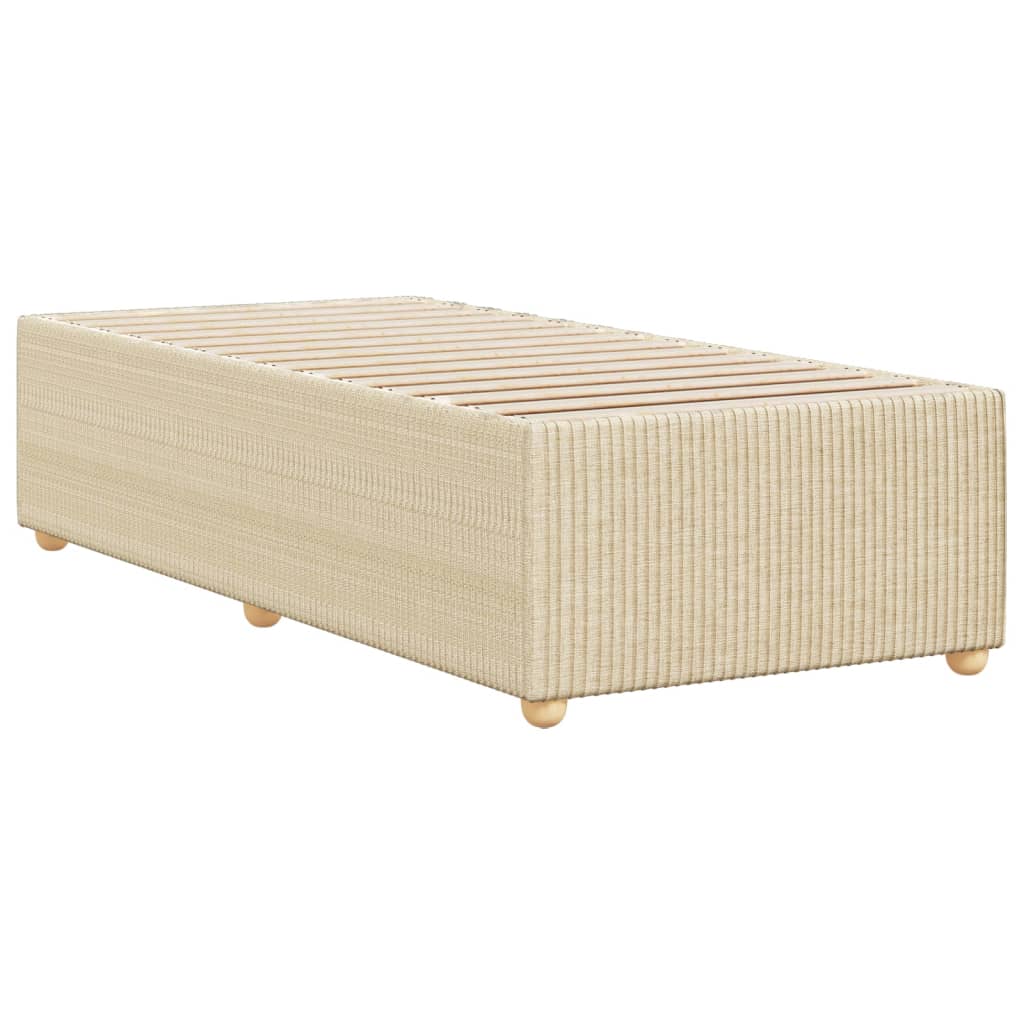 Bedframe zonder matras 80x200 cm stof crèmekleurig is nu te koop bij PeponiXL, paradijselijk wonen!