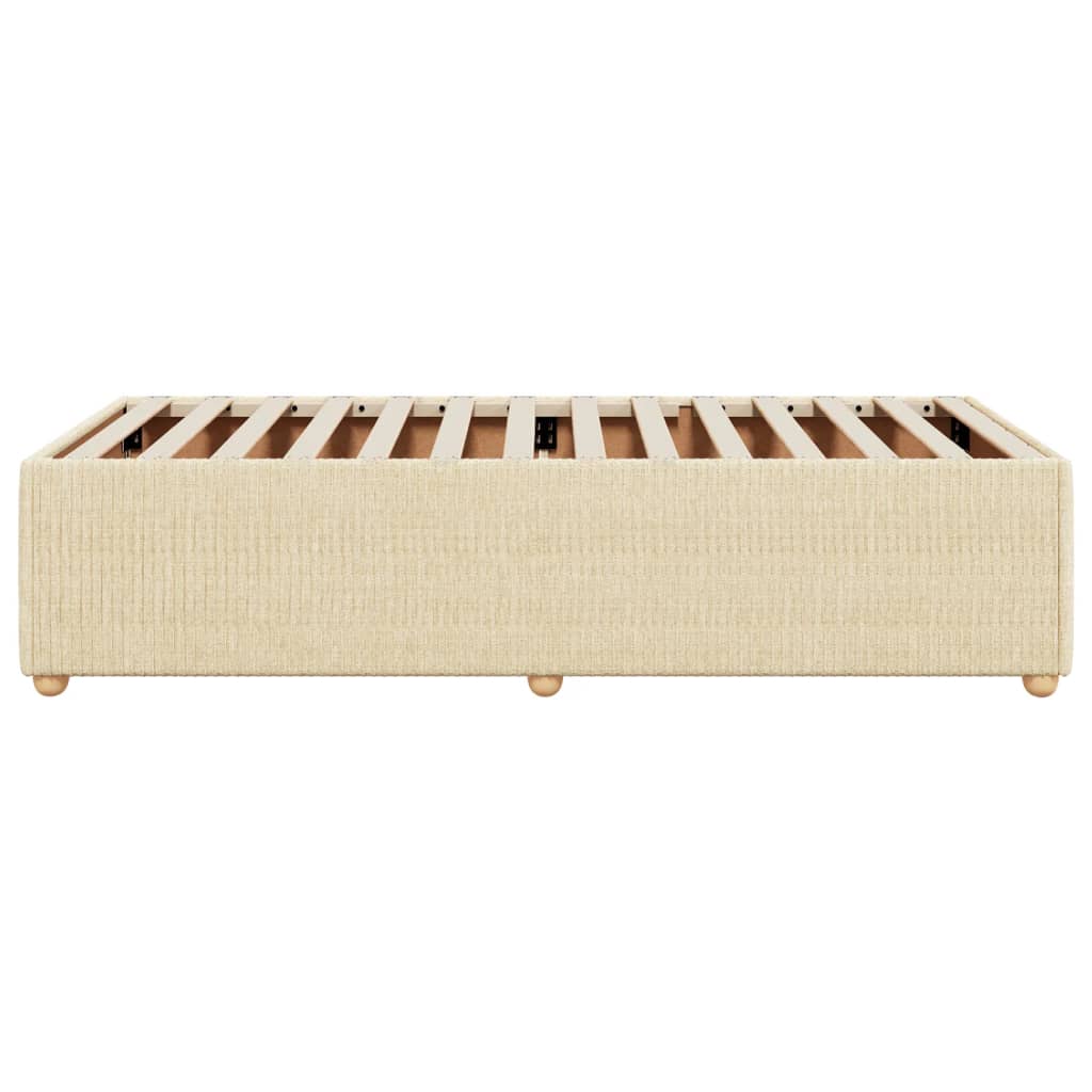 Bedframe zonder matras 90x190 cm stof crèmekleurig is nu te koop bij PeponiXL, paradijselijk wonen!
