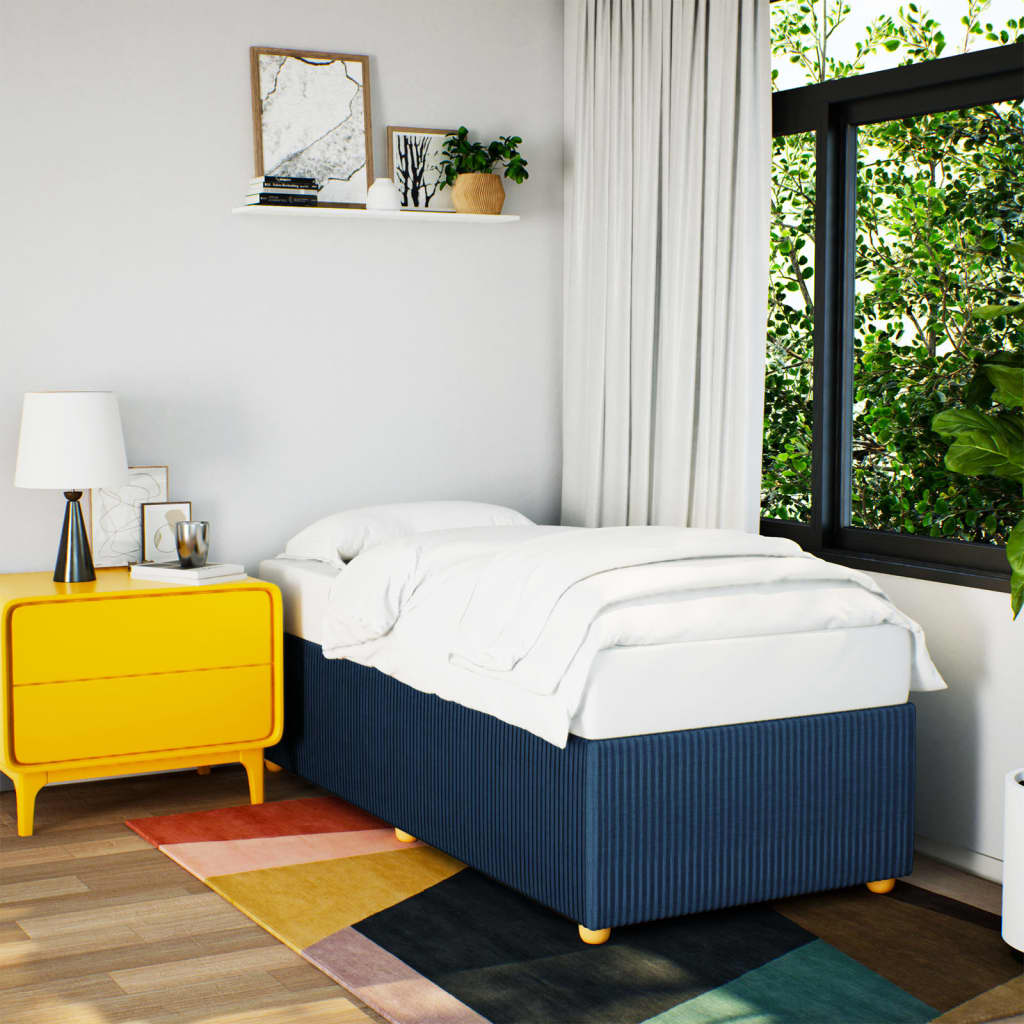 Bedframe zonder matras 90x190 cm stof blauw is nu te koop bij PeponiXL, paradijselijk wonen!