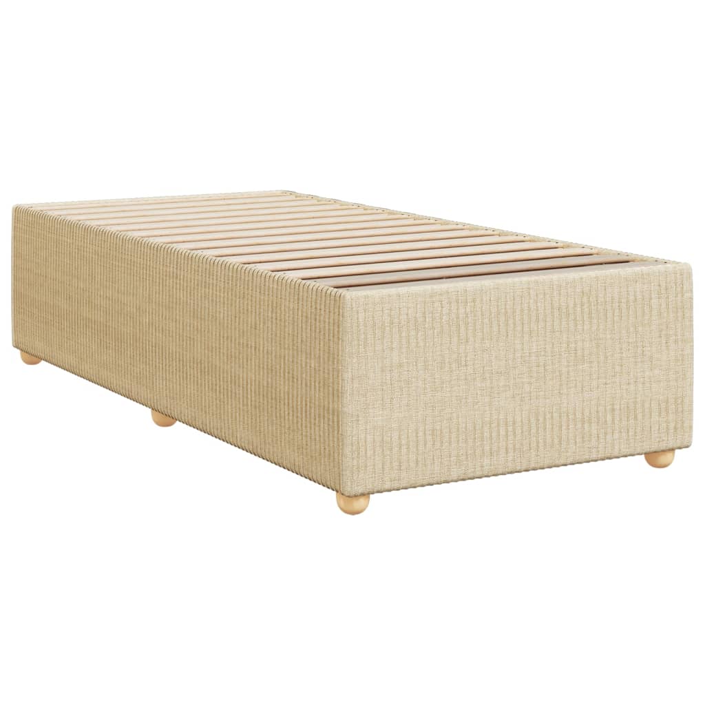 Bedframe zonder matras 100x200 cm stof crèmekleurig is nu te koop bij PeponiXL, paradijselijk wonen!