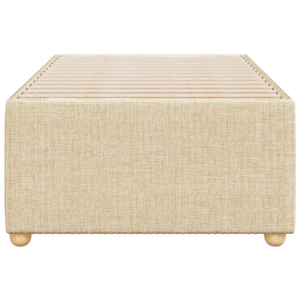 Bedframe zonder matras 100x200 cm stof crèmekleurig is nu te koop bij PeponiXL, paradijselijk wonen!