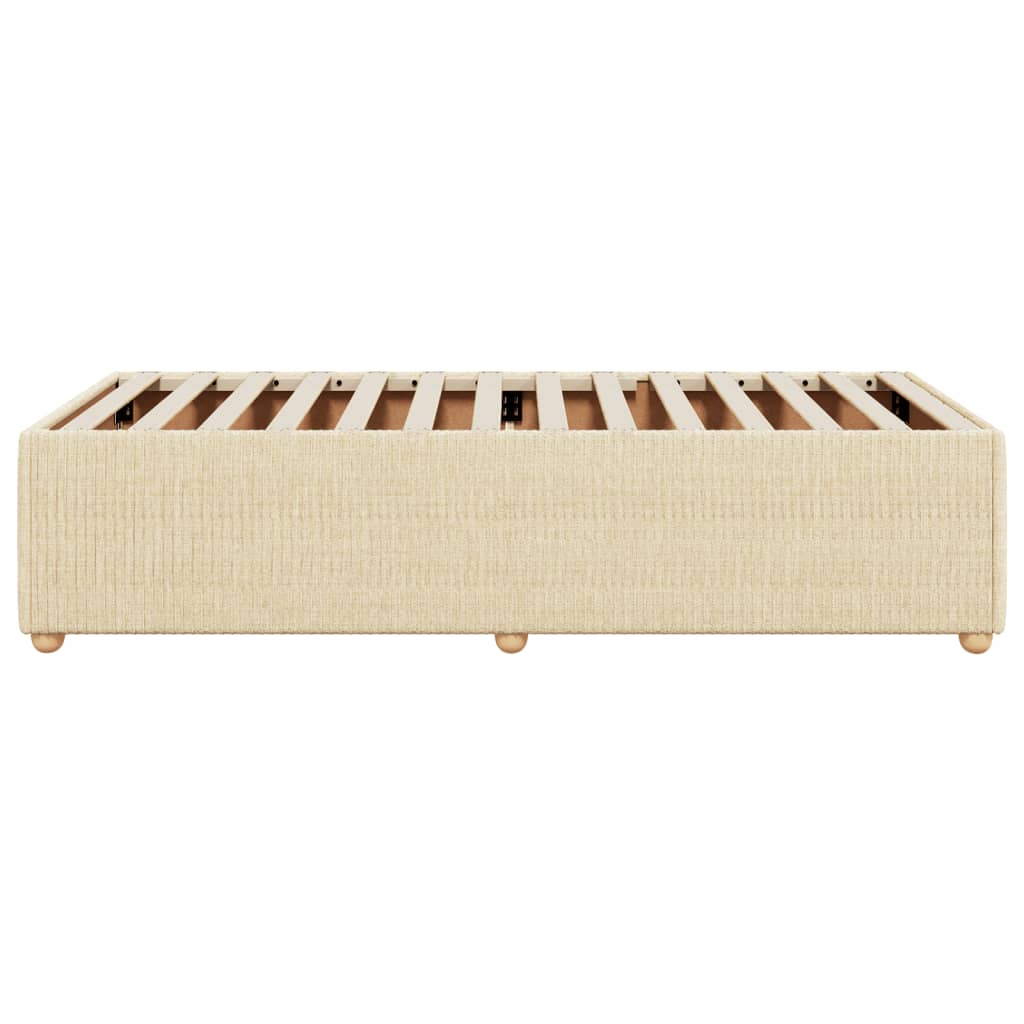 Bedframe zonder matras 100x200 cm stof crèmekleurig is nu te koop bij PeponiXL, paradijselijk wonen!