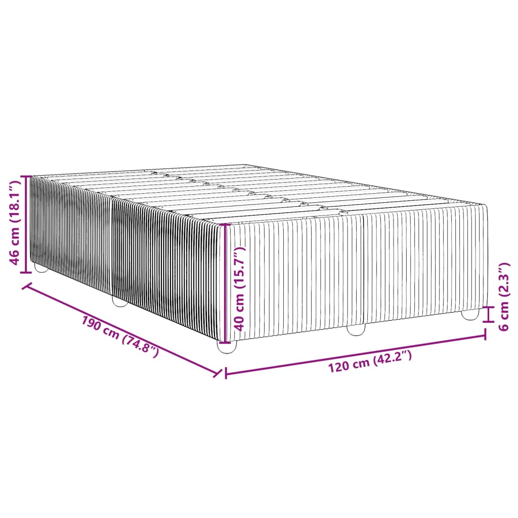 Bedframe zonder matras 120x190 cm stof donkerbruin is nu te koop bij PeponiXL, paradijselijk wonen!