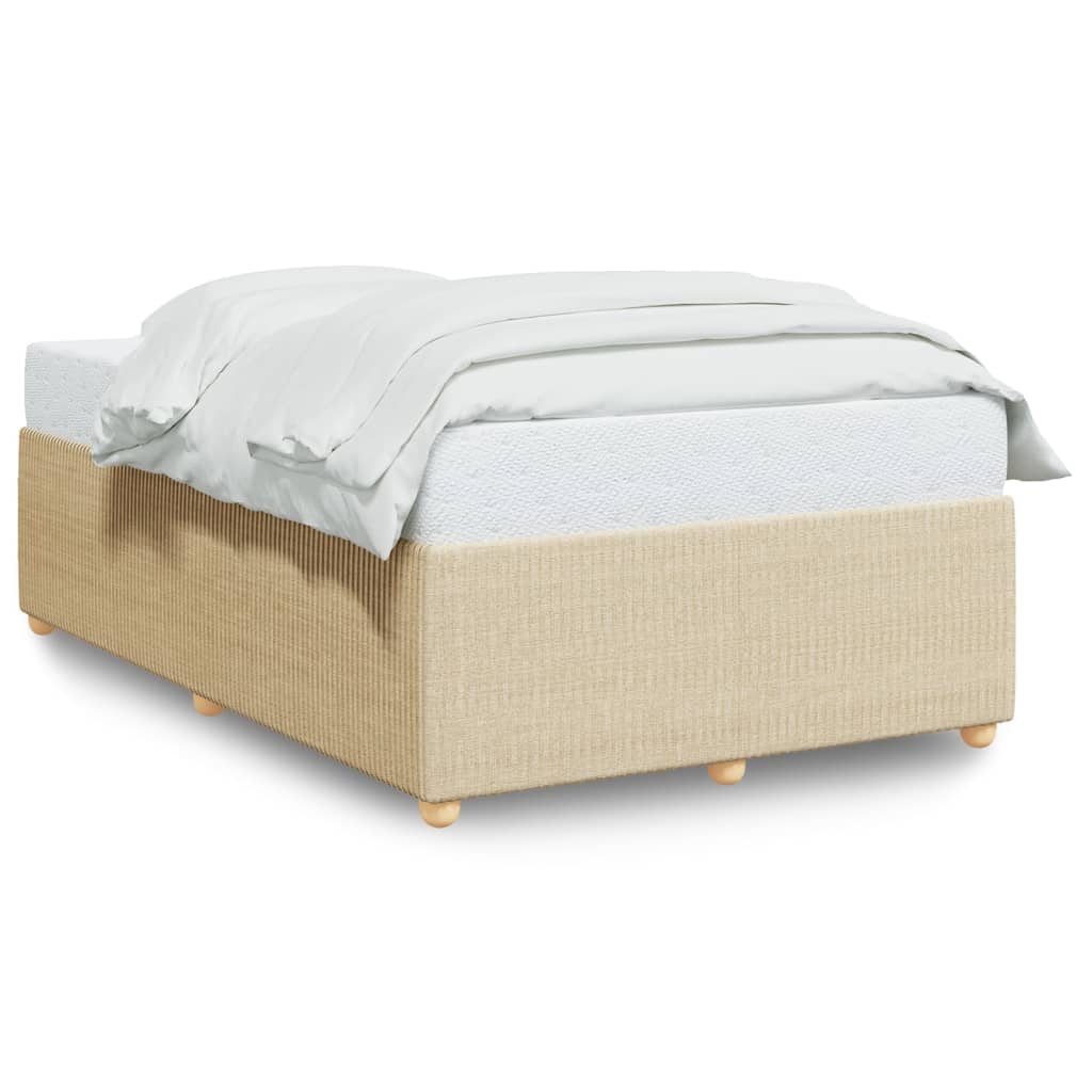 Bedframe zonder matras 120x190 cm stof crèmekleurig is nu te koop bij PeponiXL, paradijselijk wonen!