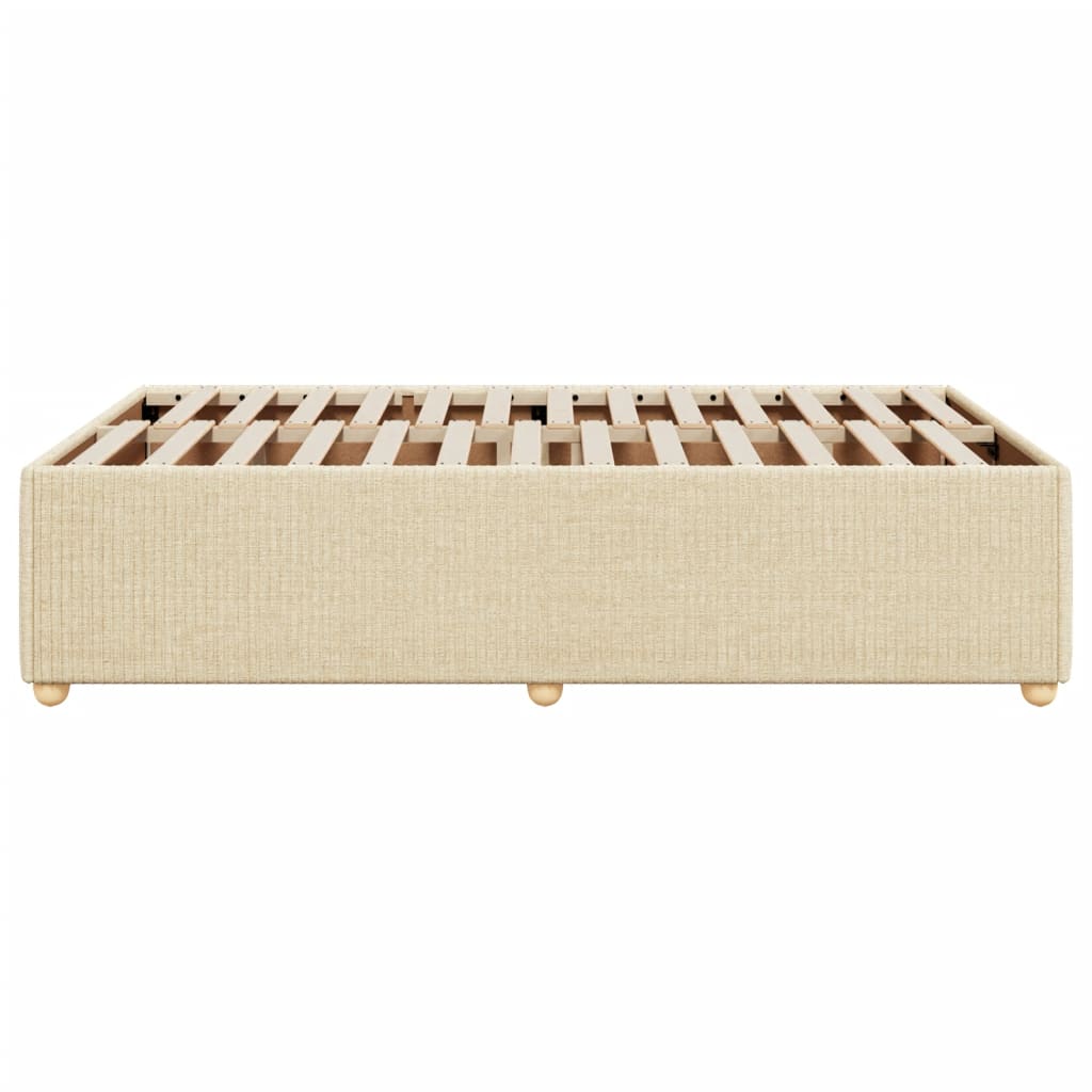Bedframe zonder matras 120x190 cm stof crèmekleurig is nu te koop bij PeponiXL, paradijselijk wonen!