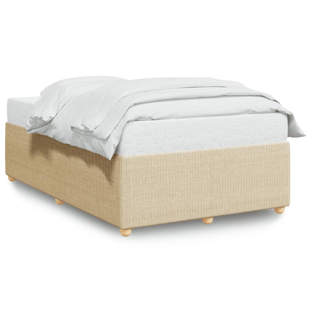Bedframe zonder matras 120x200 cm stof crèmekleurig is nu te koop bij PeponiXL, paradijselijk wonen!