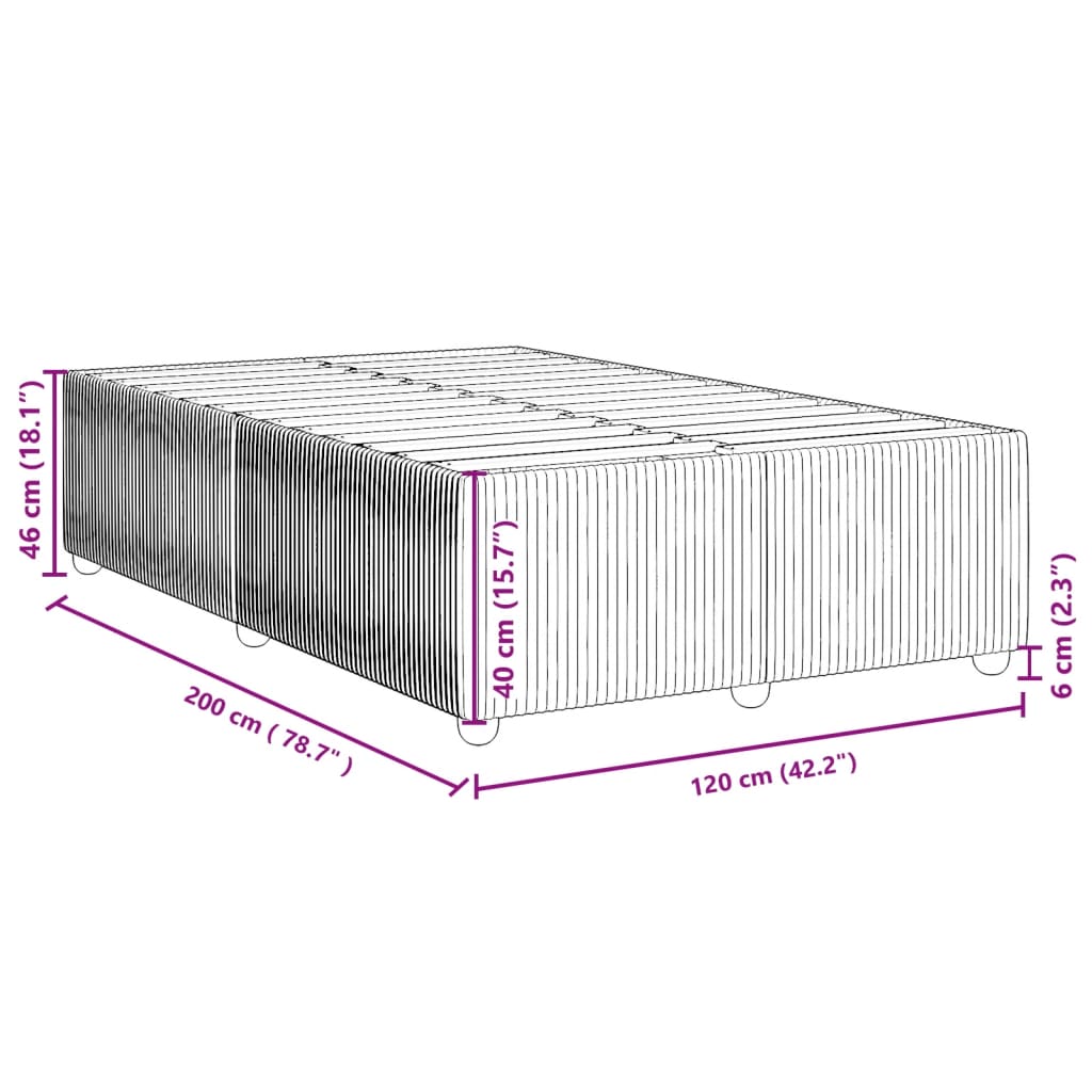 Bedframe zonder matras 120x200 cm stof crèmekleurig is nu te koop bij PeponiXL, paradijselijk wonen!