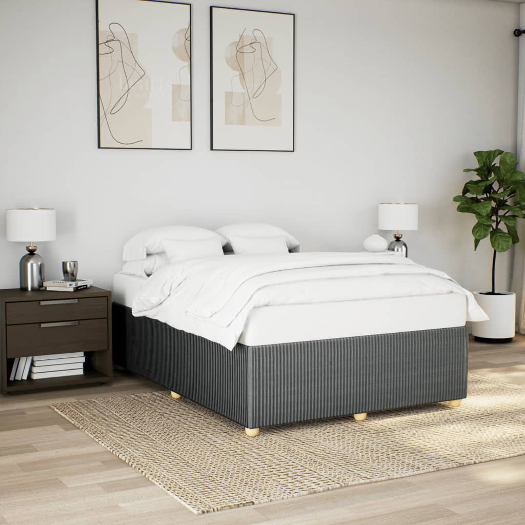 Bedframe zonder matras stof donkergrijs 140x190 cm is nu te koop bij PeponiXL, paradijselijk wonen!