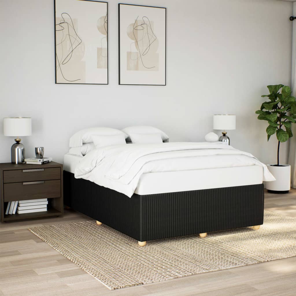 Bedframe zonder matras stof zwart 140x190 cm is nu te koop bij PeponiXL, paradijselijk wonen!
