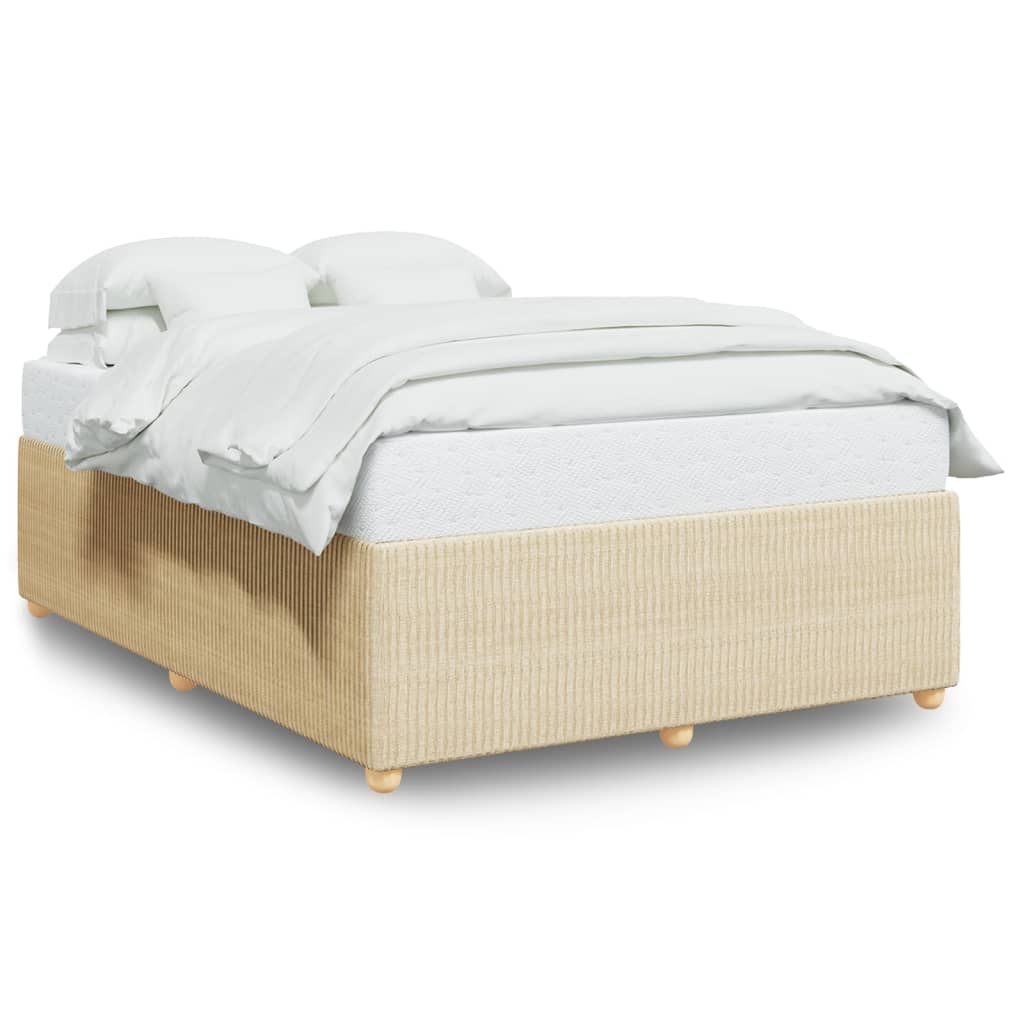 Bedframe zonder matras stof crèmekleurig 140x190 cm is nu te koop bij PeponiXL, paradijselijk wonen!