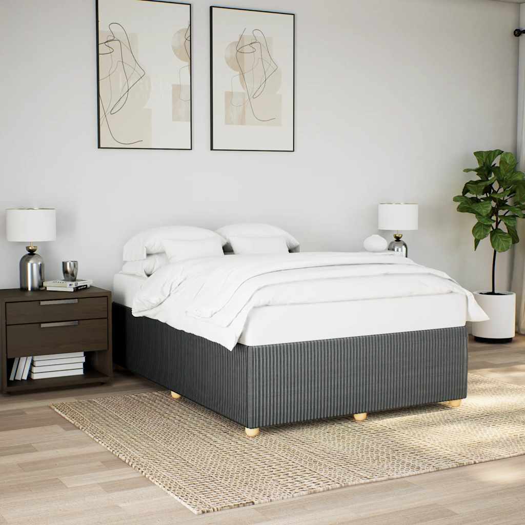 Bedframe zonder matras stof donkergrijs 140x200 cm is nu te koop bij PeponiXL, paradijselijk wonen!