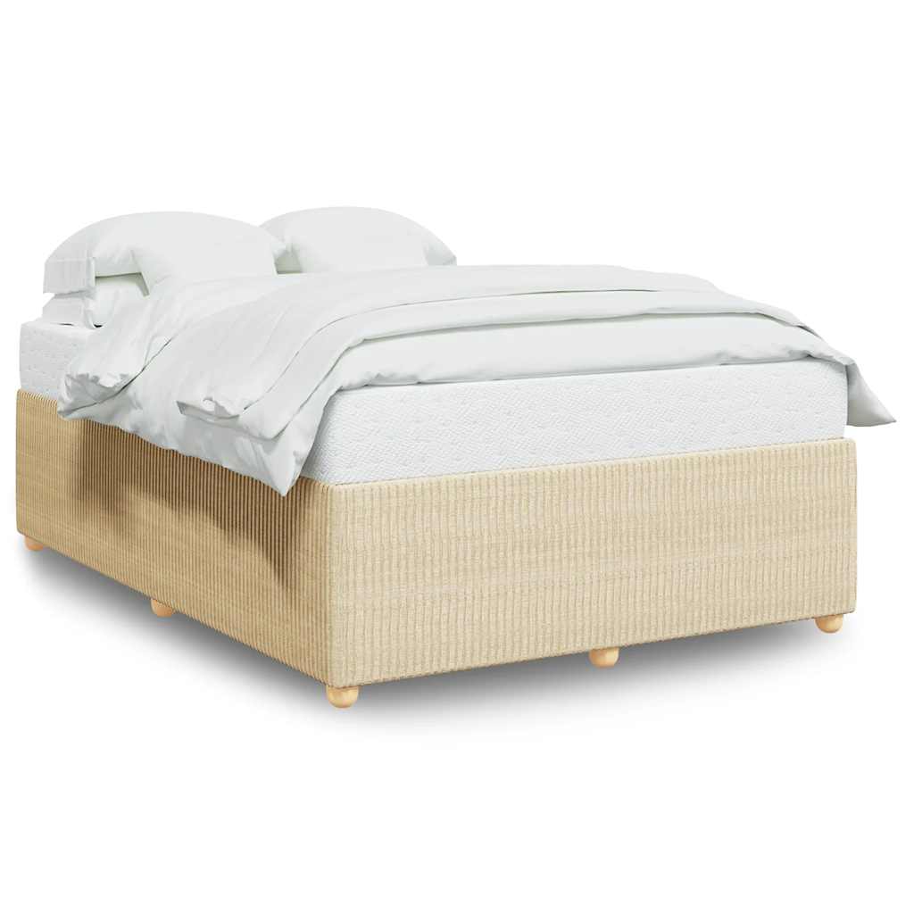 Bedframe zonder matras stof crèmekleurig 140x200 cm is nu te koop bij PeponiXL, paradijselijk wonen!