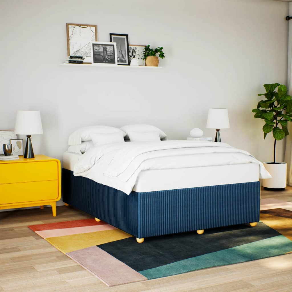 Bedframe zonder matras stof blauw 160x200 cm is nu te koop bij PeponiXL, paradijselijk wonen!