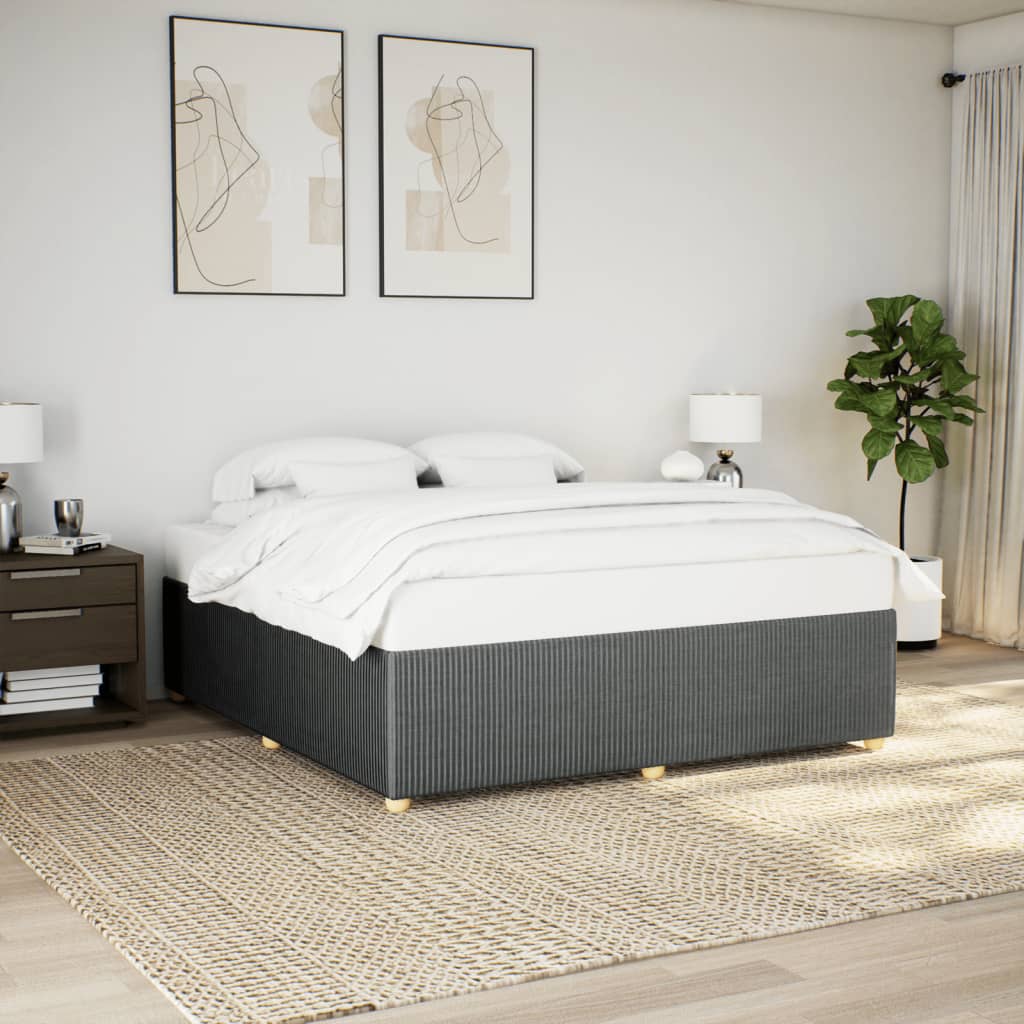 Bedframe zonder matras stof donkergrijs 180x200 cm is nu te koop bij PeponiXL, paradijselijk wonen!