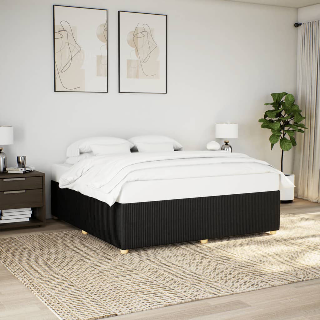 Bedframe zonder matras stof zwart 180x200 cm is nu te koop bij PeponiXL, paradijselijk wonen!