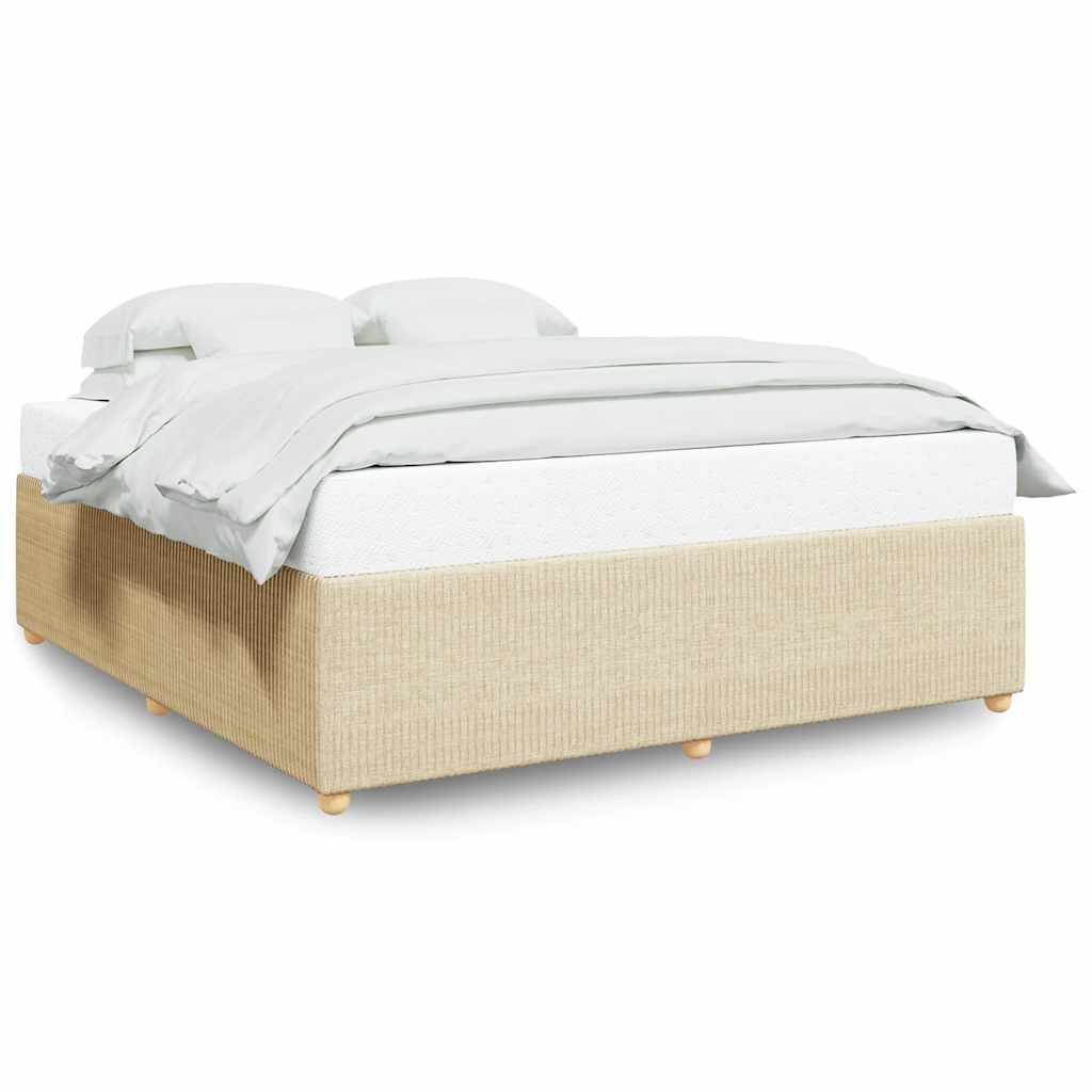 Bedframe zonder matras stof crèmekleurig 180x200 cm is nu te koop bij PeponiXL, paradijselijk wonen!