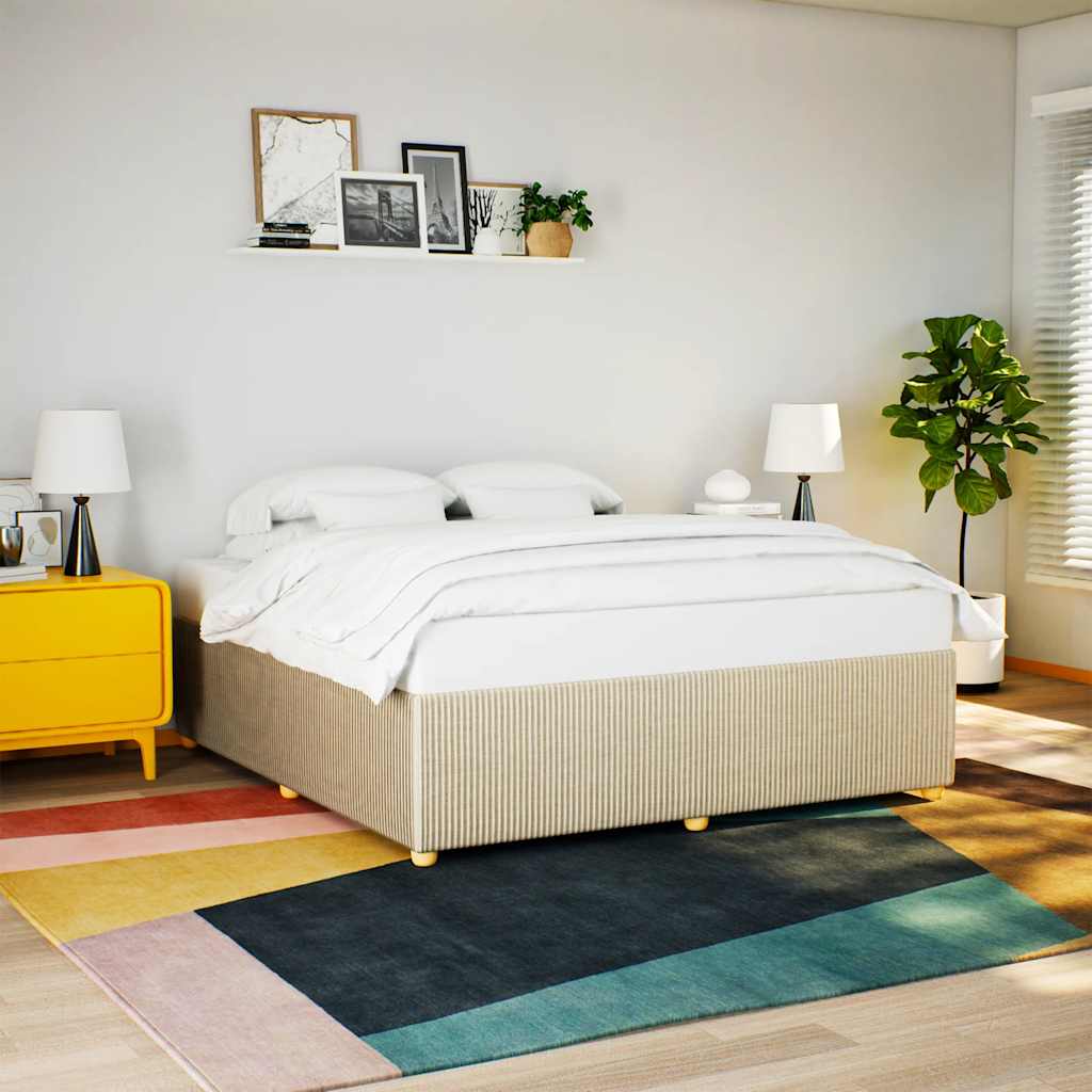 Bedframe zonder matras stof crèmekleurig 180x200 cm is nu te koop bij PeponiXL, paradijselijk wonen!