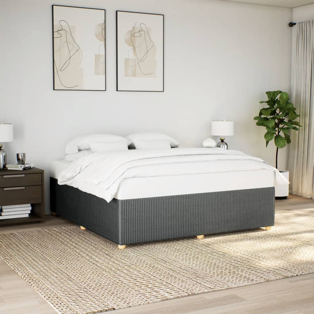 Bedframe zonder matras stof donkergrijs 200x200 cm is nu te koop bij PeponiXL, paradijselijk wonen!