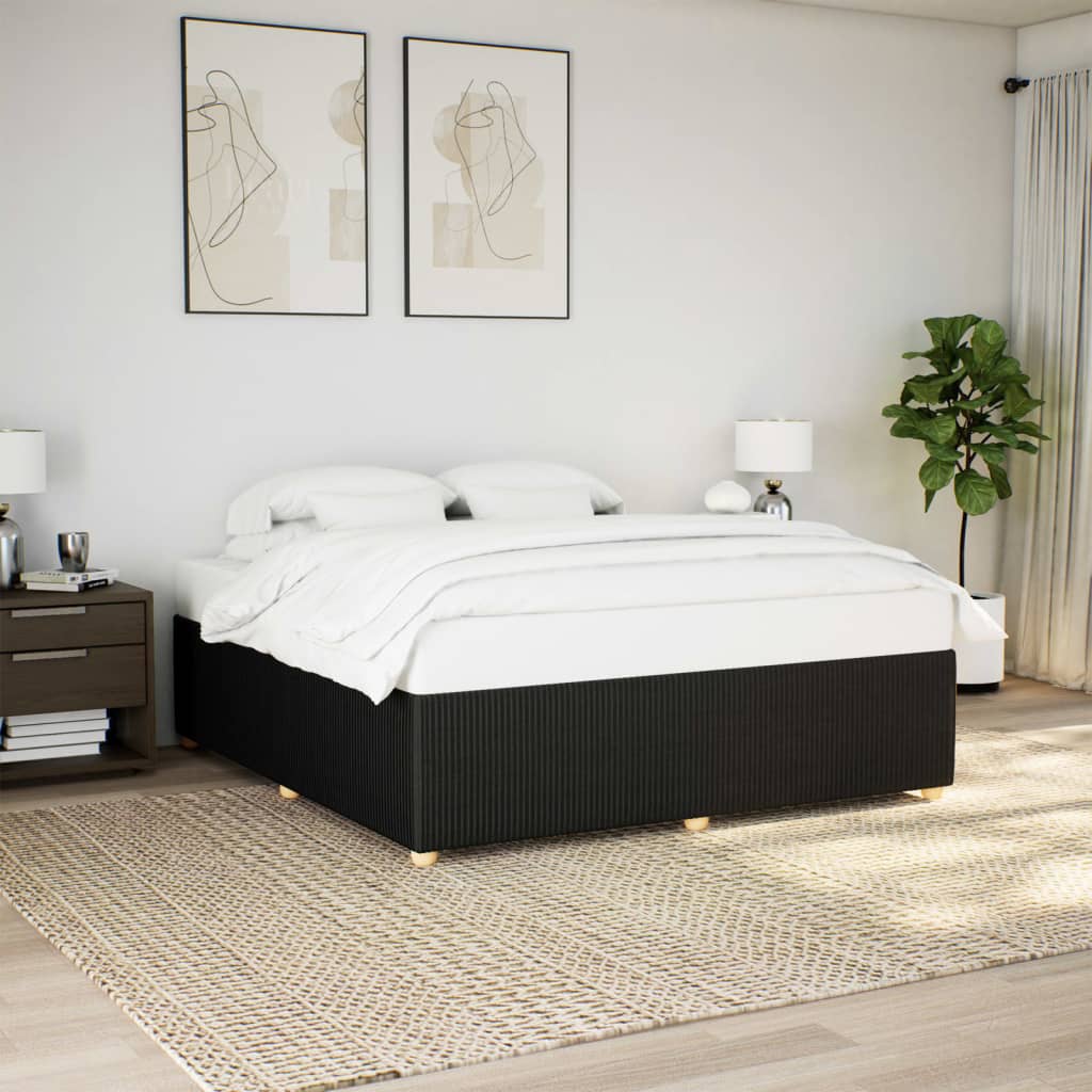 Bedframe zonder matras stof zwart 200x200 cm is nu te koop bij PeponiXL, paradijselijk wonen!