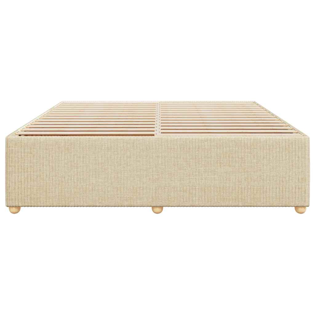 Bedframe zonder matras stof crèmekleurig 200x200 cm is nu te koop bij PeponiXL, paradijselijk wonen!