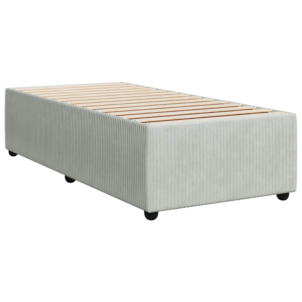 Bedframe zonder matras 80x200 cm fluweel lichtgrijs is nu te koop bij PeponiXL, paradijselijk wonen!