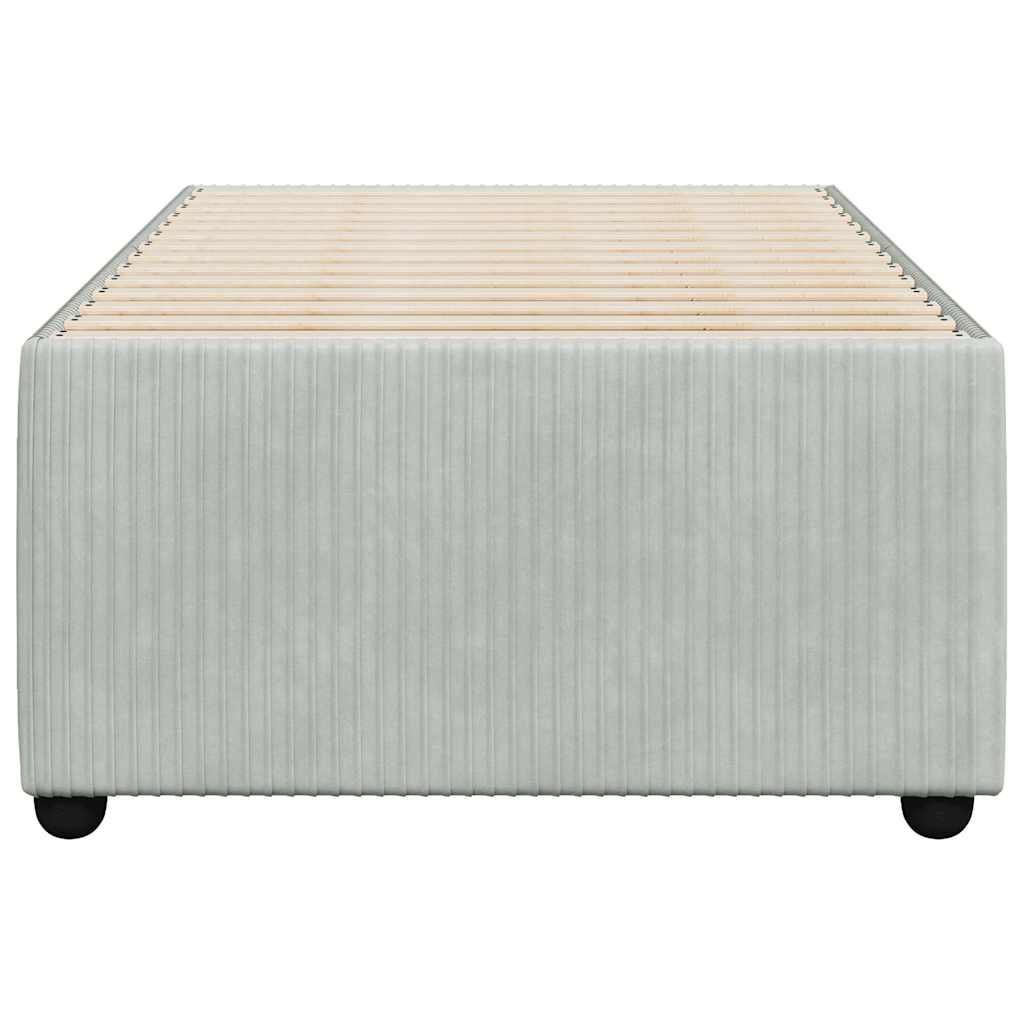Bedframe zonder matras 80x200 cm fluweel lichtgrijs is nu te koop bij PeponiXL, paradijselijk wonen!