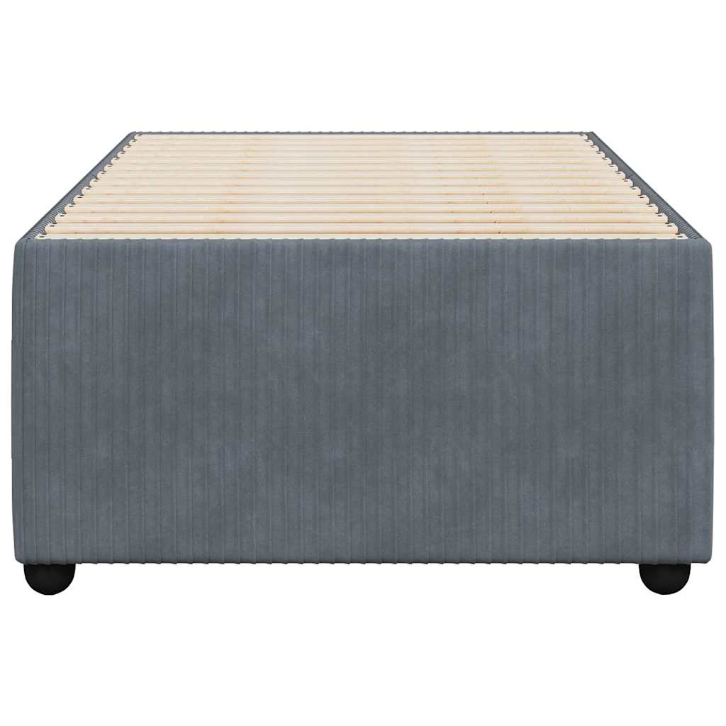 Bedframe zonder matras 80x200 cm fluweel donkergrijs is nu te koop bij PeponiXL, paradijselijk wonen!