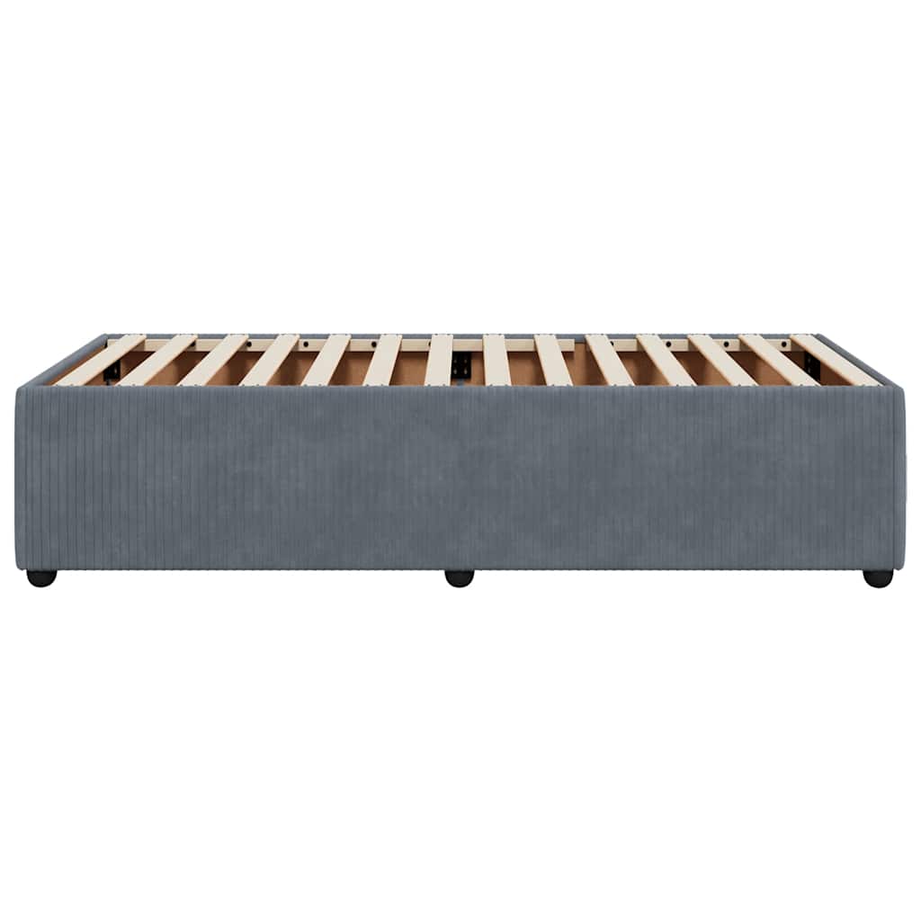 Bedframe zonder matras 80x200 cm fluweel donkergrijs is nu te koop bij PeponiXL, paradijselijk wonen!