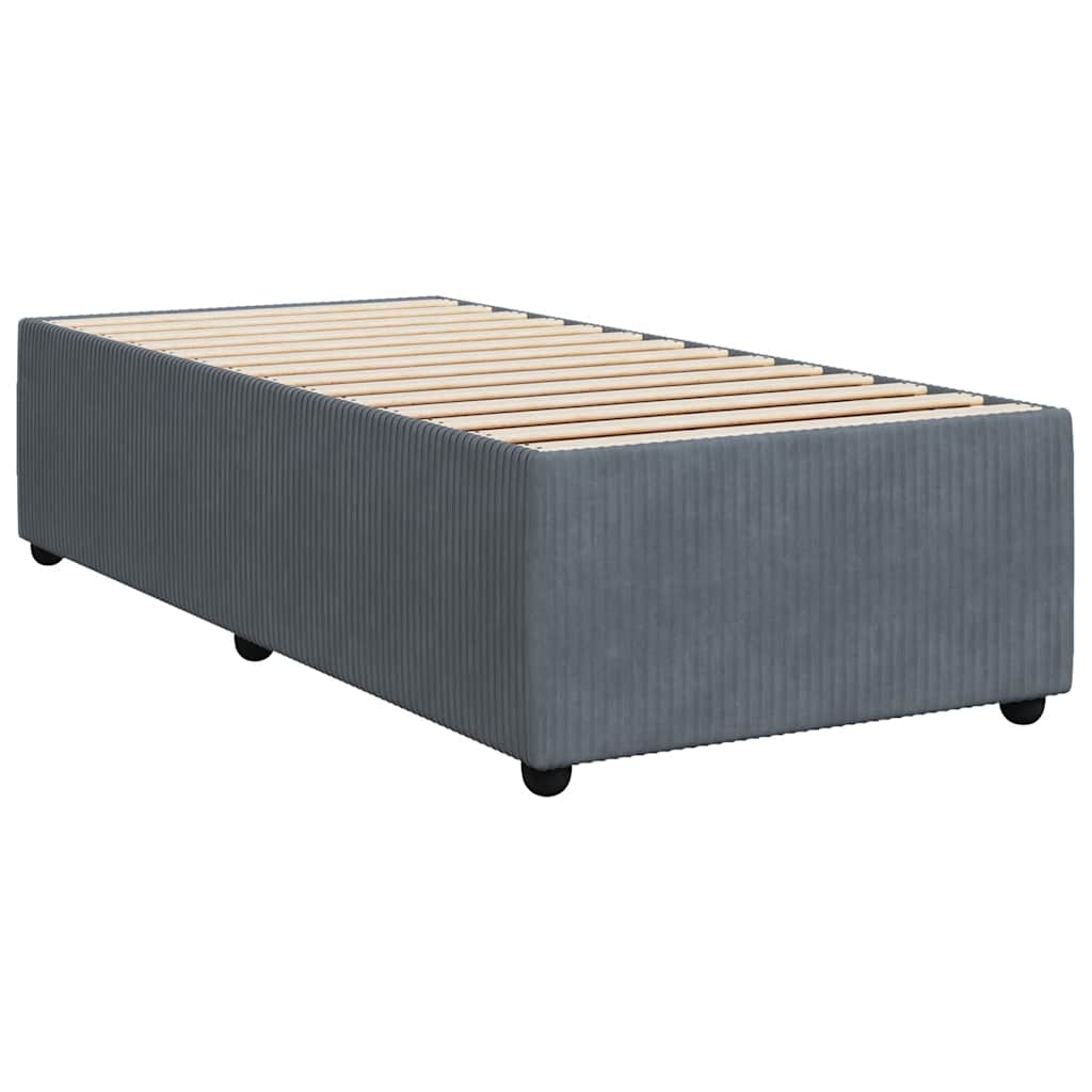 Bedframe zonder matras 80x200 cm fluweel donkergrijs is nu te koop bij PeponiXL, paradijselijk wonen!