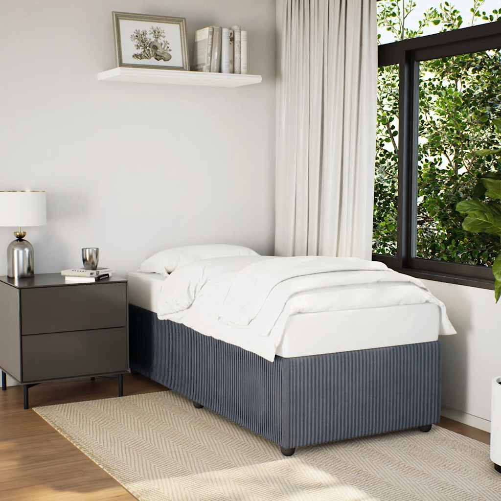 Bedframe zonder matras 80x200 cm fluweel donkergrijs is nu te koop bij PeponiXL, paradijselijk wonen!