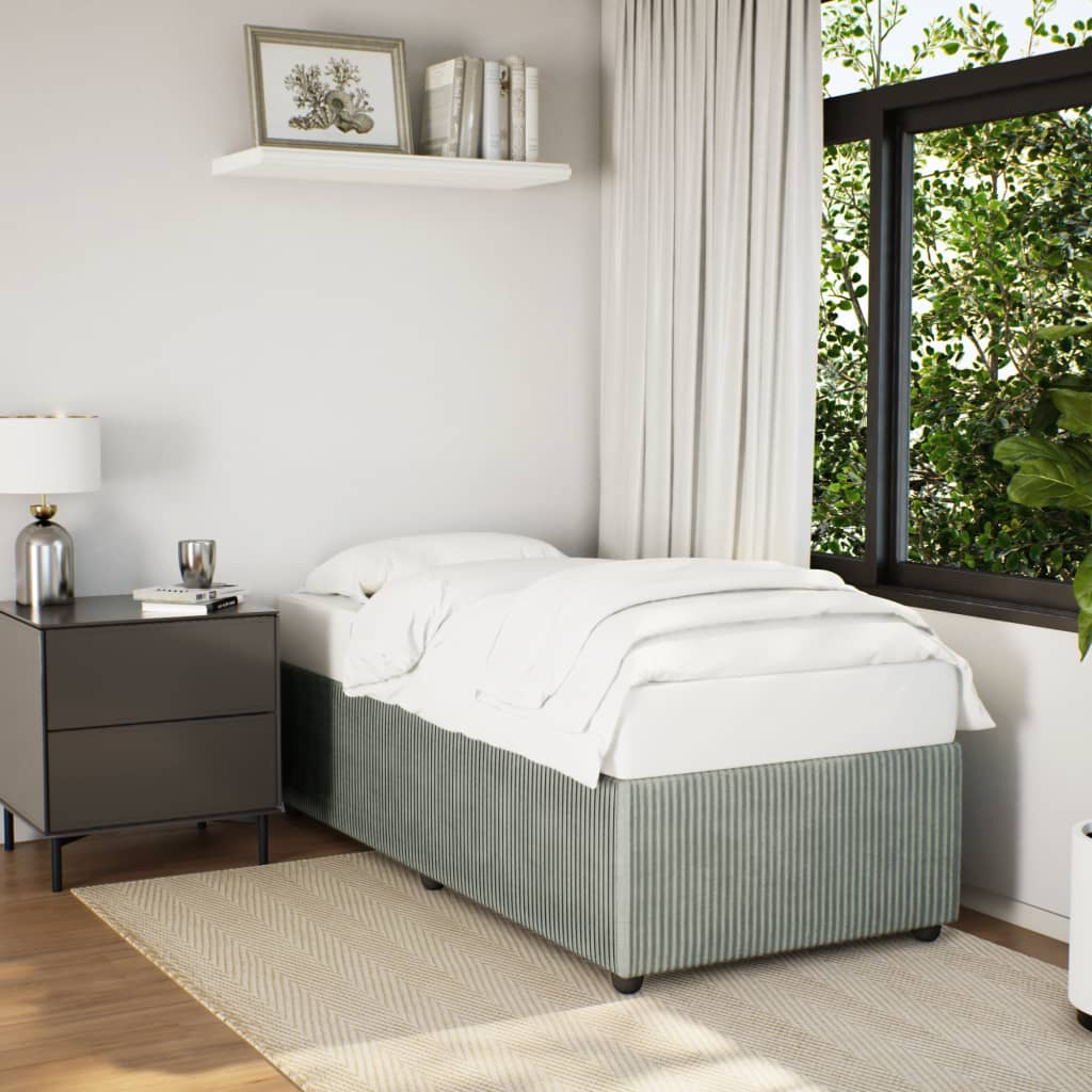 Bedframe zonder matras 90x190 cm fluweel lichtgrijs is nu te koop bij PeponiXL, paradijselijk wonen!