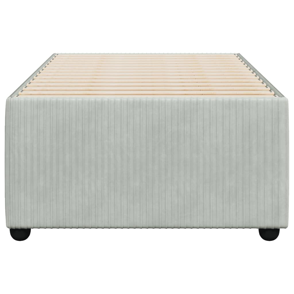 Bedframe zonder matras 90x190 cm fluweel lichtgrijs is nu te koop bij PeponiXL, paradijselijk wonen!